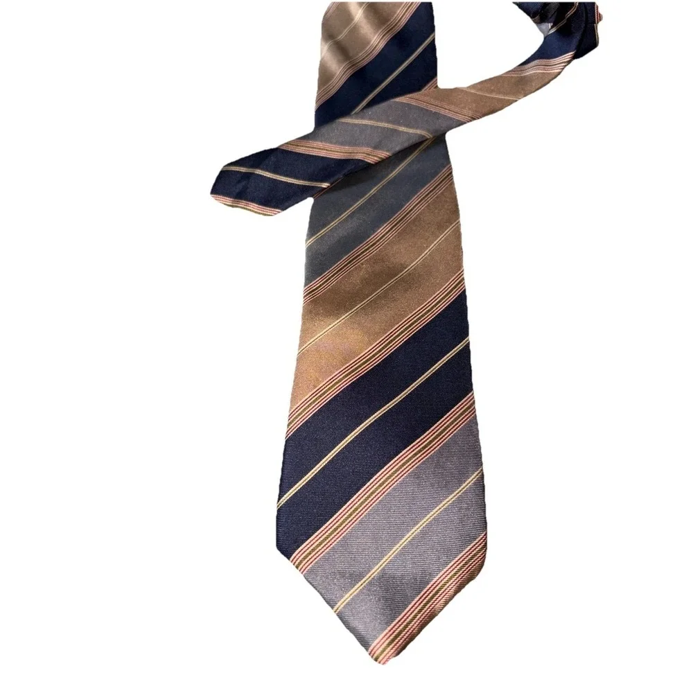 Vintage Pierre Cardin Men's Classic Necktie Browns Base 100% Silk  Striped‎